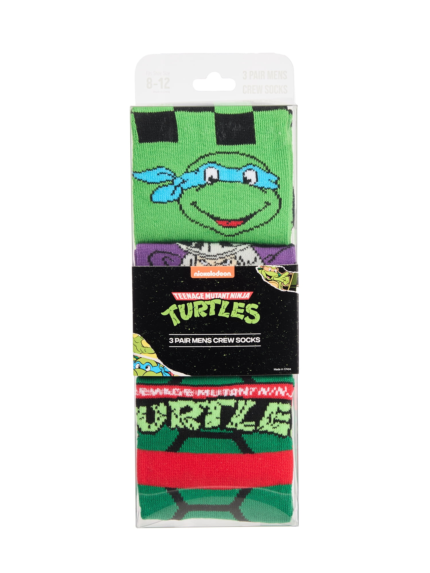 Teenage Mutant Ninja Turtles Men's Crew Socks, 3-Pack