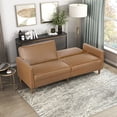 thumbnail image 2 of OakvillePark Cedarsong Faux Leather Convertible Sofa Bed, Camel, 2 of 13