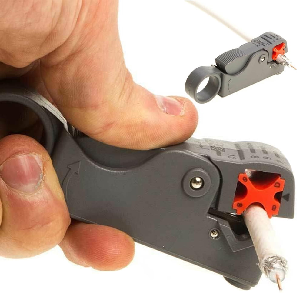 Treedix 8 in 1 Multi-Function Wire Stripping Pliers with 2 Pcs Mini Coaxial Cable Stripper, Upgrade Wire Strippers Scissors with Electricity Measurement Function for Wire Stripping, Cutting, Crimping