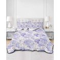 thumbnail image 3 of Purple Floral Twin XL Size Down Alternative Comforter,Lightweight Comforter Quilt Bedding Set with Pillow Shams Hydrangeas Flower Spring Summer Botanical Bed Comforter Duvet Insert 68"x98", 3 of 7