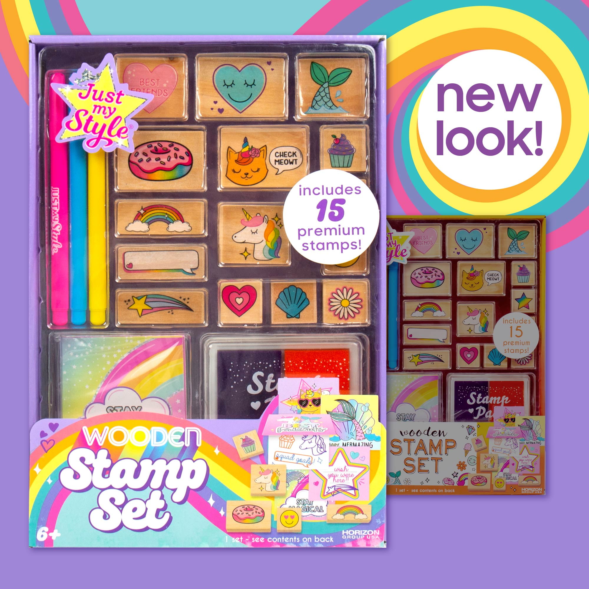 Just My Style Wooden Stamp, Art & Craft Kit for Boys & Girls, Kids & Teens (28 Pieces)  (图2)