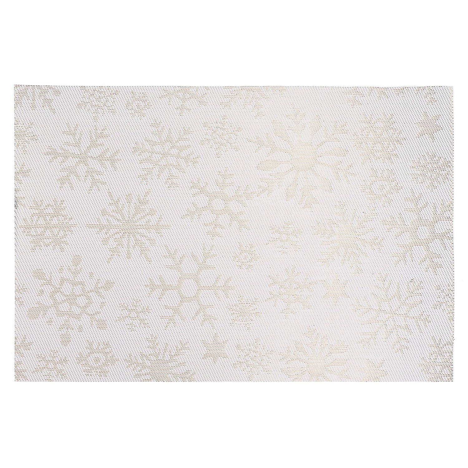 Vinyl Placemat (Gold Snowflake On White) - Set of 12