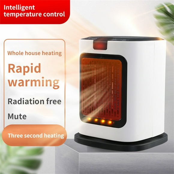 EARKITY Space Heater, Portable Electric Space Heater, Small Ceramic Heater Fan with Thermostat, Desktop Cooling Fan and Space Heater Combo, for Bedroom, Office and Indoor Use