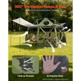 thumbnail image 6 of VEVOR Pop up Gazebo Screen Tent, 13 x 13 ft, 13-Sided Spherical Camping Canopy Tent with Removable Top & Carry Bag, Quick-Set & Bite-Proof, Screen House Sun Shelter for 10-12 Persons, Green, 6 of 9