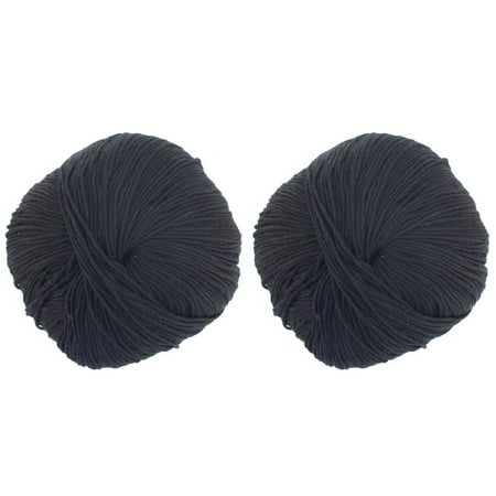 4 Ply Cotton Yarn - JubileeYarn Bamboo Cotton Blend Sport 4 Ply Yarn - 100g/skein - Midnight Black - 2 Skeins