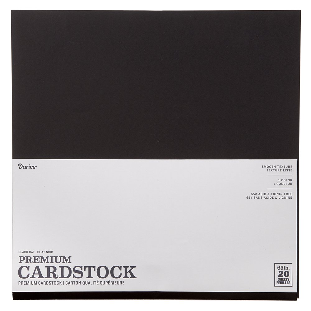 Darice Black Cat Smooth Cardstock, 12 x 12 inches, 20 Sheets Walmart