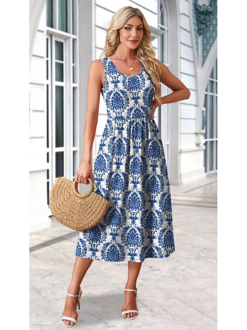 midi dresses for beach Cupshe Southbound Tropical Midi Dress - Red