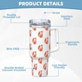 thumbnail image 5 of Balery Orange Fox Pattern 40oz Stainless Steel Tumbler Double Wall Vacuum Insulated Water Bottle Ice Bully Insulated Tumbler With Handle And 2 in 1 Straw Lid, 5 of 8