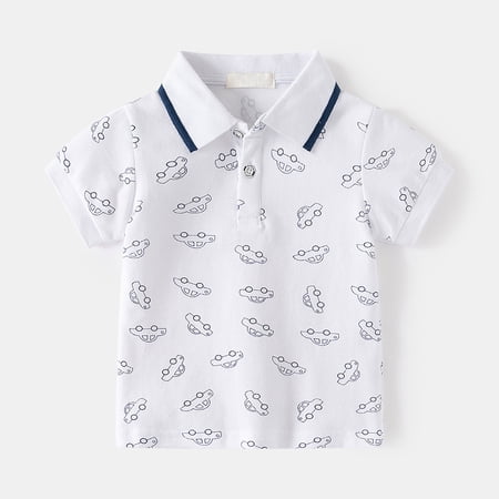 Gubotare Polo Shirts for Boys Toddler Boys' Big Short Sleeve Matt Polo Shirt (Silver,12-18 Months)