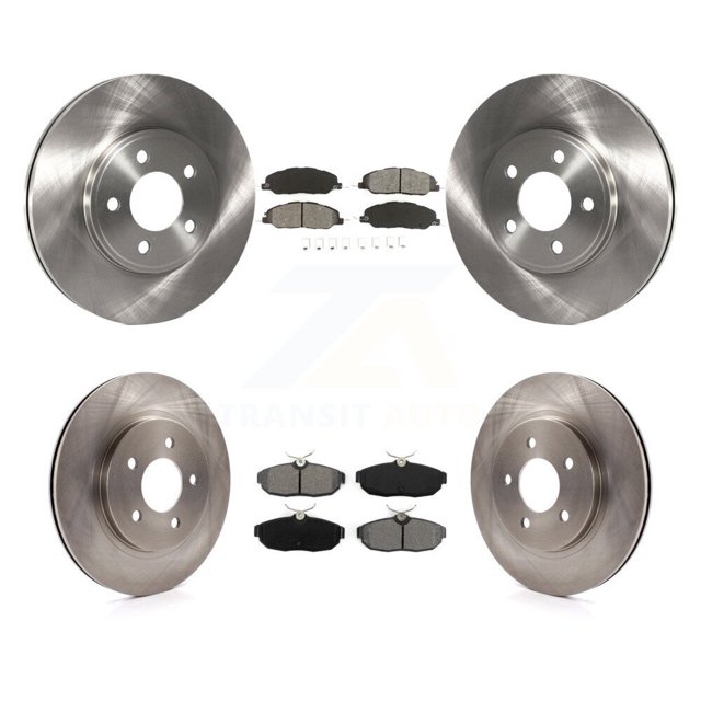 Transit Auto Front Rear Disc Brake Rotors and Semi-Metallic Pads Kit for Car 2009 Ford Mustang Bullitt K8S-100884