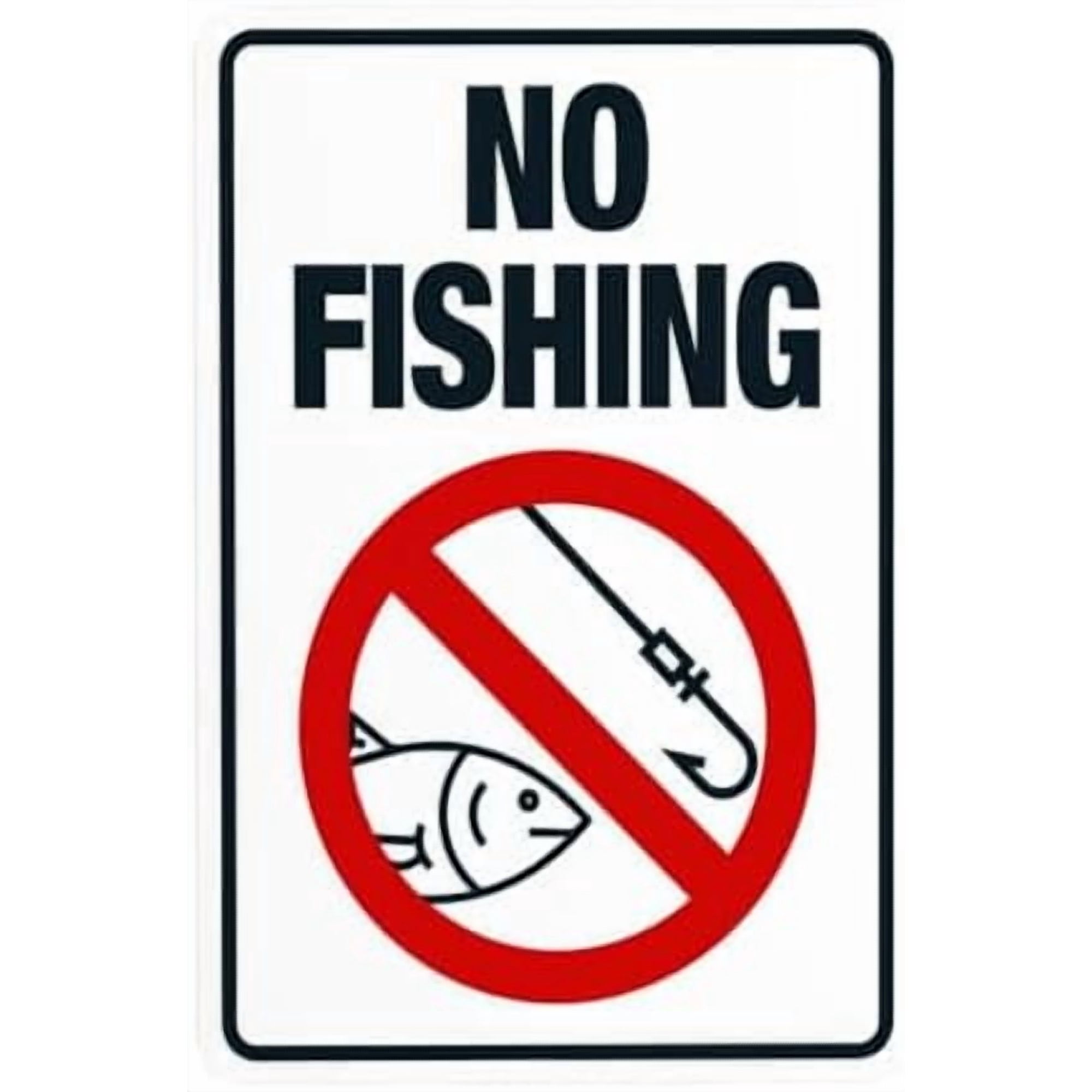 (2-Pack) Metal Tin Sign Vertical No Fishing Warning Sign Signs for Business Home Outdoor Indoor Road Yard Garage Street Wall Caution Custom Decor 8 x 12 Inch