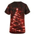 thumbnail image 4 of Christmas Scrubs for Women, Aofany Xmas Tree Print Scrubs Tops Workwear Short Sleeve V Neck Nurse Shirt Working Uniforms Medical Scrubs with Pockets, 4 of 4
