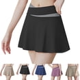 thumbnail image 4 of Color-Block Fake Two Anti-Walk Running Fitness Dance Yoga Sports Skirts, 4 of 6
