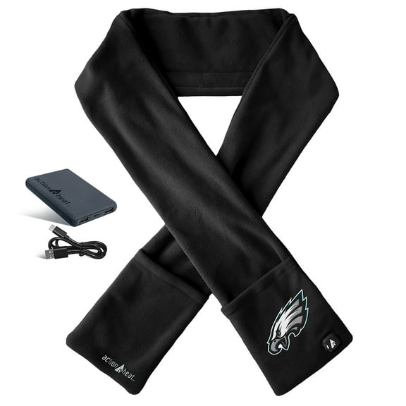 ActionHeat Black Philadelphia Eagles 5V Battery Heated Scarf