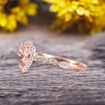 thumbnail image 3 of 1.50 Carat Pear Shape Morganite Engagement Ring Promise Ring Anniversary Ring On 10k Rose gold Art Deco Ring, 3 of 6