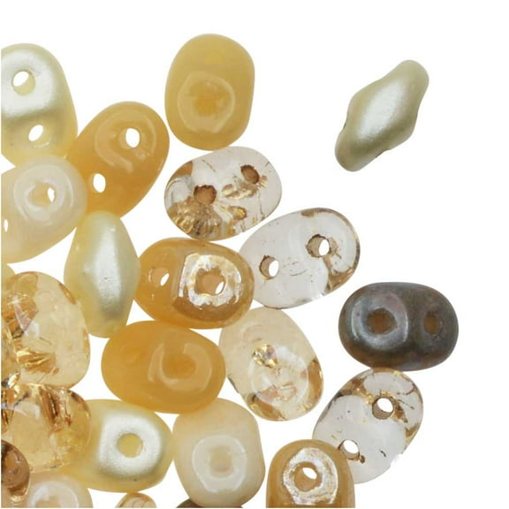 SuperDuo 2-Hole Czech Glass Beads, Antique Lace Mix, 24g Tube