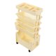 thumbnail image 5 of Estantería móvil de gran capacidad con 5 capas de rodillos gruesos, multifuncional, para dormitorio, sala de estar, hogar, escuela, color beige., 5 of 14