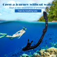 thumbnail image 2 of Buceo Snorkel Tubo de respiración subacuático totalmente seco Equipo de esnórquel (Negro), 2 of 8