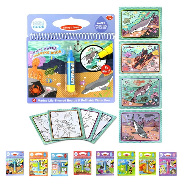 Livre De Coloriage Avec Peintures à L'Eau Licornes Pour Enfants 3-8 Ans - Kit Aquarelle Magique Rose