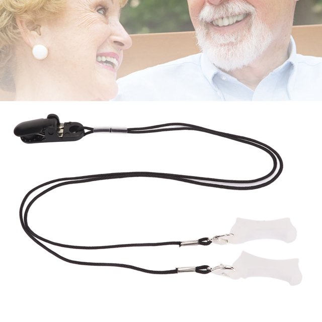 Soporte de Clip para Dispositivo Auditivo Cuerda Antipérdida Simple Portátil con Clip Cordón Amplificador de Sonido Negro Flexible de Moda para Niños Mayores ANGGREK Otros