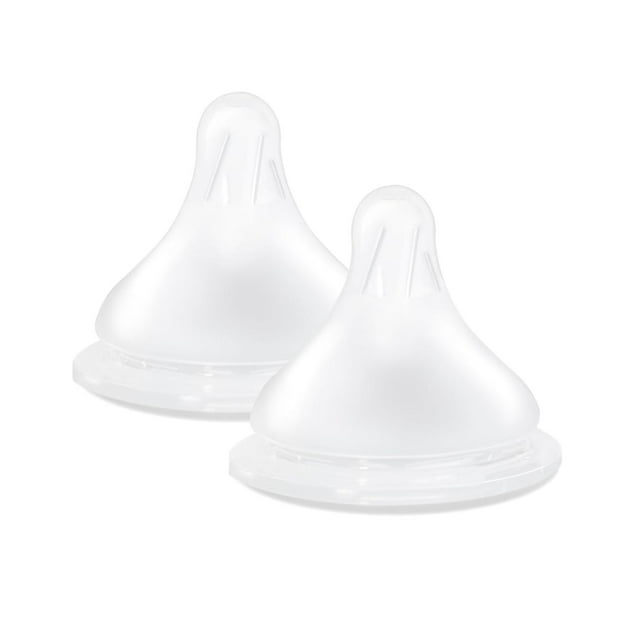 Tetina Flujo Medio Spectra Transparente para Biberón de Cuello Ancho 3 a 5 Meses 2 Piezas