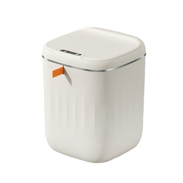 Bathroom Trash Cans with Lids Touchless Trash Can Electric Garbage Bin Automatic 20L milk white