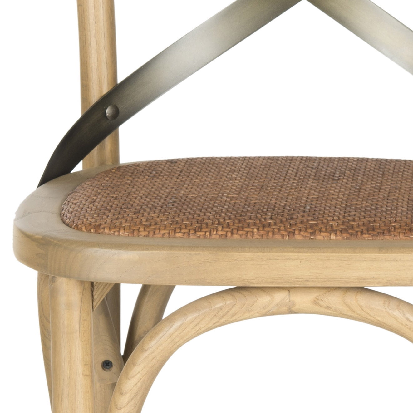 SAFAVIEH Eleanor X-Back Rustic Bistro Bar Stool with Footrest, Weathered Oak