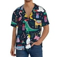thumbnail image 3 of Disketp Men's Hawaiian Cute Funny Animals Print Shirts Button Down Holiday Beach Shirts-Small, 3 of 7