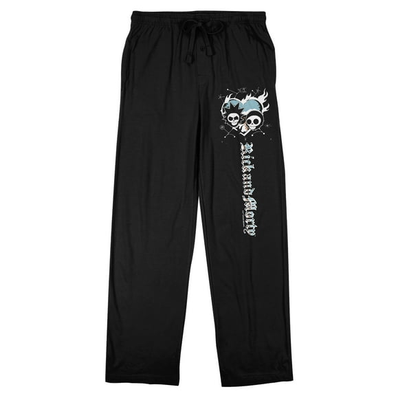 Rick And Morty Skeletons Men's Black Sleep Pajama Pants-Medium