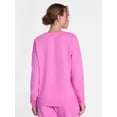 thumbnail image 4 of Joyspun Women's Fleece Lounge Sleep Top with Long Sleeves, Sizes XS-3X, 4 of 5