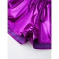 thumbnail image 6 of TiaoBug Kids Girls Sparkle Metallic Dance Shorts Gymnastics Athletic Tumbling Shorts Bottoms Activewear Purple 7-8, 6 of 7