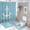 style-1122, variant on 4 Piece Decor Shower Curtains Sets with Rugs Toilet Lid Cover And Bath Mat Blue And White Anchor Waterproof Durable Bathroom Decor Shower Marine Ocean Boat Ship Equipment for Bathtub Decor