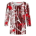 thumbnail image 4 of YABCSAZ Womens Tops 3/4 Sleeve Festival Funny Print Crewneck Neck Tops Casual Loose Fit Blouses Fall Trendy Outfits for Festival Celebrations, 4 of 4
