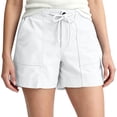 thumbnail image 2 of TAGOLD Shorts Plus Size for Womens Solid Color Light High Drawstring Hiking Shorts Functional Side Storage Pockets Elastic Waist Summer Daily Outdoor Bottoms, 2 of 5