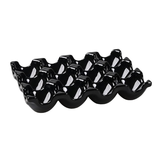 Ceramic Egg Box Egg Tray Holder Non Slip Egg Storage Organizer for Fridge Refrigerator Kitchen Worktop Countertop Decorative Accessories Holds 12 Chicken Eggs