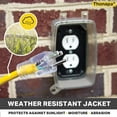 thumbnail image 2 of 50 Foot Lighted Outdoor Extension Cord - 10/3 SJTW Yellow 10 Gauge Cable with 3 Prong Grounded Plug for Safety - Great for Garden and Major Appliances, 2 of 5
