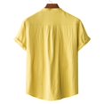 thumbnail image 3 of DPTALR T-Shirts Rétro à Manches Courtes en Lin Uni Couleur Pure Vintage pour Hommes, 3 of 9