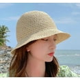 thumbnail image 2 of CoCopeaunts Women Sun Hat Wide Brim Sun Hat for Women Cute Woven Knitted Straw Hat Foldable Bucket Hat Outdoor Holiday Beach Hat, 2 of 3
