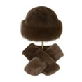 thumbnail image 2 of LShunze Winter Bucket Hat Scarf Set for Women, Faux Fur Fisherman Hat Fuzzy Warm Hats with Brim Plush, Thick Neck Warmer Scarf for Women, 2 of 8