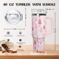 thumbnail image 2 of 40 Oz Pink Christmas Tree Tumbler With Handle,Christmas Tree Coffee Travel Mug Cup,Christmas Decor,Christmas Gifts for Women, 2 of 8