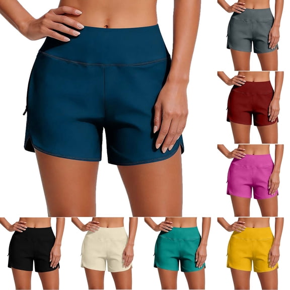Antinious Women Elastic Waist Swim Shorts Lightweight Relaxed Breathable Beach Pants