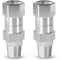 thumbnail image 1 of 2Pcs Pressure Washer Swivel, 3/8 Inch NPT Male Thread Fitting, Stainless Steel, Kink Free To Hose Fitting, 1 of 7