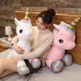 thumbnail image 2 of Giant Size Unicorn Plush Toy Soft Stuffed Cartoon Unicorn Dolls Animal Horse Birthday Giftpink stand40cm Deng Xun unisex, 2 of 2