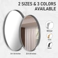 thumbnail image 3 of PAIHOME 22" x 30" Silver Oval Mirror, Bathroom Mirror for Wall, Anti-Rust, Hangs Horizontally and Vertically, 3 of 6