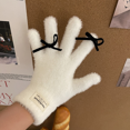 thumbnail image 3 of Guantes cálidos con letras Mark para pantalla táctil de piel de conejo con lazo y flocado de invierno para chica caliente de Millennium y2g, 3 of 6