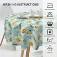 thumbnail image 6 of Daisy Tablecloth Round Table Cloth Washable Rustic Flower Table Cover for Decoration Kitchen Dining Room 60x90 Inch, 6 of 6