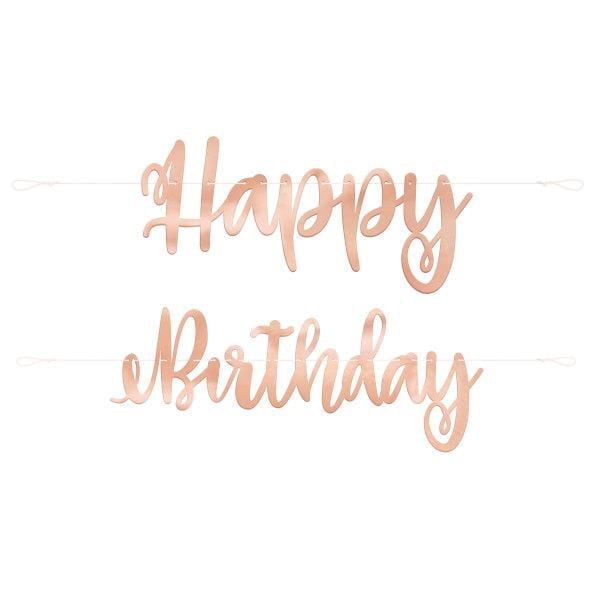 Rose Gold "Happy Birthday" Banner