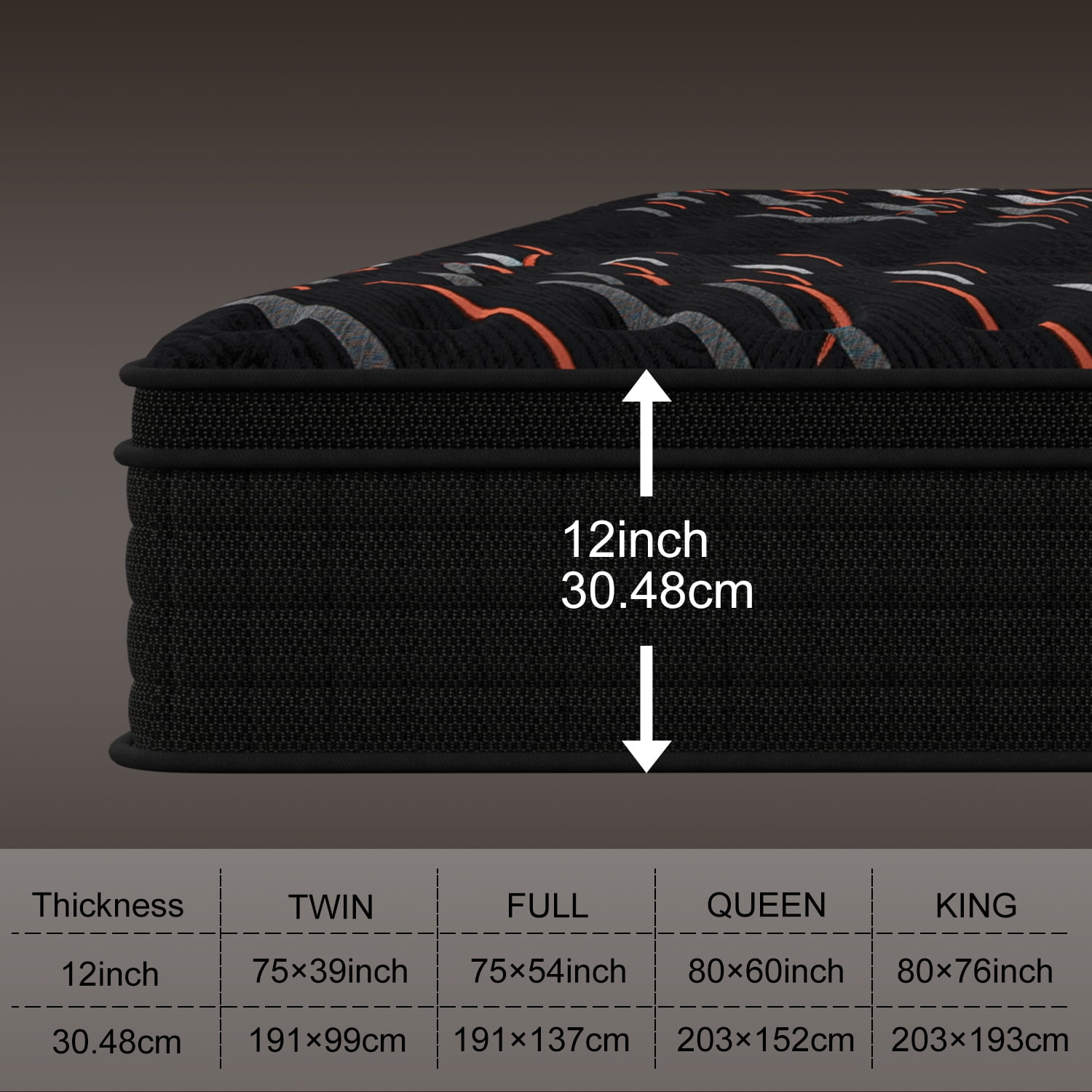 MRH Mattress 12 Inch Hybrid King Size Mattress in a Box Gel Memory Foam Mattress with Motion Isolation and Pressure Relief Strong Edge Support Breathable Pressure Relief
