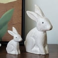 thumbnail image 4 of 2Pieces Handcarved Wooden Bunnies Decorations Rabbits Figurines Ornaments for Easters and Springtimes Home Accent Gift, 4 of 8