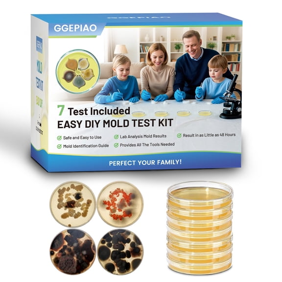 Mold Test Kit for Home Detection: 7 Simple DIY Science Kits for Fastly Testing Home Surfaces & Air Quality Detector & HVAC Monitor Includes Detailed Identification Guide